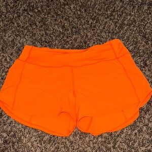 Women's Orange Athletic Shorts 4in